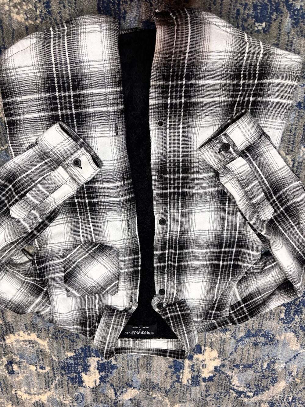 Eighth Avenue Plaid Fleece Lined Shacket Size 7